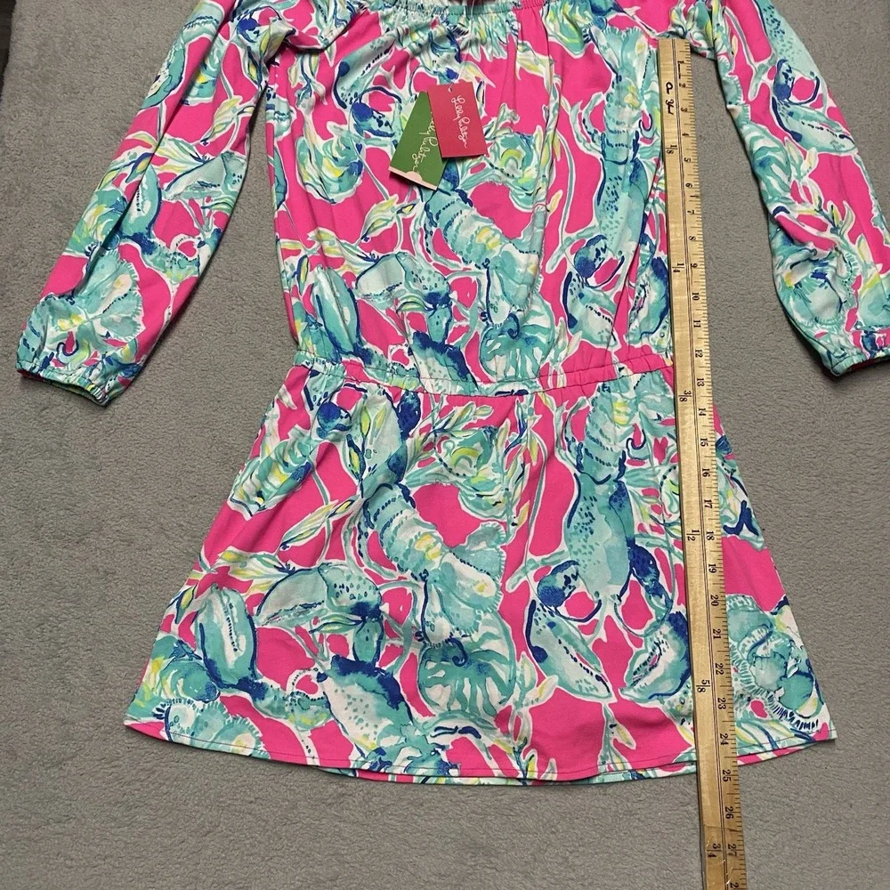 Lilly Pulitzer Lana Skort Romper XS Raz Berry Lobsters In Love NEW - Picture 7 of 9